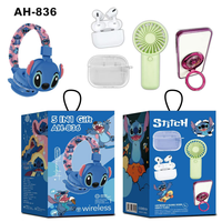 Meilleurs cadeaux : Casque sans fil 5-en-1 pour enfants, casque Bluetooth supra-auriculaire mignon à motif de dessin animé pour Noël