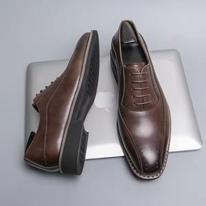 S0068X Nuevos Zapatos Oxford Formales de Cuero Genuino para Hombre, Estilo Caballero, con Camuflaje, Perlas, Ligeros, Bordados, para Boda, Otoño - Product Image 5