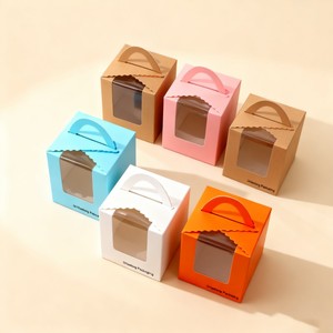 กล่องใส่เค้กขนาดเล็กหลากสีปรับแต่งกล่องเค้กสำหรับงานปาร์ตี้เค้กขนมขบเคี้ยว - Product Image 5