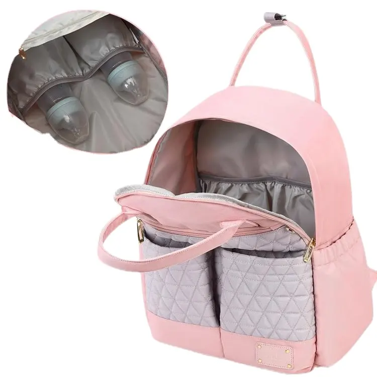 USB iplik fermuar çanta ile özel su geçirmez bebek bezi çantaları sırt çantası anne sırt çantası Polyester Lady eğlence sırt çantası naylon kadın