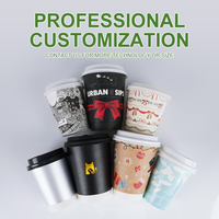Gobelets Double Paroi en Papier Kraft Bambou Haute Qualité 8 oz 12 oz Personnalisés avec Logo pour Boissons Chaudes Thé Café à Emporter et Couvercles