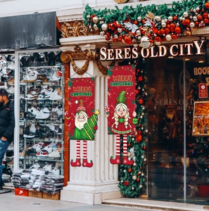 ของตกแต่งธงแขวนคริสต์มาสปี 2024 ของขวัญผ้าพื้นหลังลายการ์ตูน อุปกรณ์ประกอบฉากปาร์ตี้ ผ้าแขวนคริสต์มาส ของตกแต่งบ้าน - Product Image 3