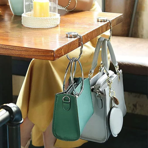 Support de sac à main magnétique pliable rond personnalisable en alliage pour table, crochet de suspension vierge pour sac à main - Product Image 1