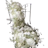 Bloemenbal met nieuwe bloemen, rozen en baby's adem, 1m, bruiloft centerpiece, gangdecoratie, feestdecoratie