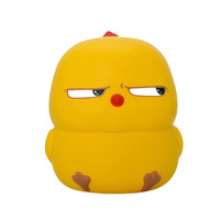 Jouet anti-stress en caoutchouc à œil incliné - Poussin jaune miniature - Idéal pour la décompression et le soulagement de la tension - Jouet indispensable