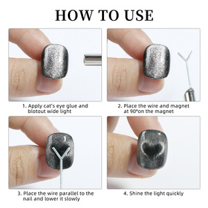 Kit d'outils magnétiques en forme de cœur pour ongles, motif œil de chat, pour vernis gel DIY, accessoire de manucure en forme de Y, vente en gros pour salons - Product Image 6