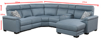 Ensemble de canapés d'angle modernes en microfibre en forme de L, inclinables électriques et extensibles pour salon