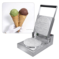 Machine à gaufres en acier inoxydable 1300W, contrôle numérique, minuterie 0-10min, pour la fabrication de cornets de crème glacée, pour l'industrie alimentaire