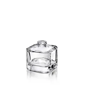 可回收30毫升50毫升100毫升玻璃香水瓶豪华香水瓶带定制盖方形女性化妆品玻璃瓶