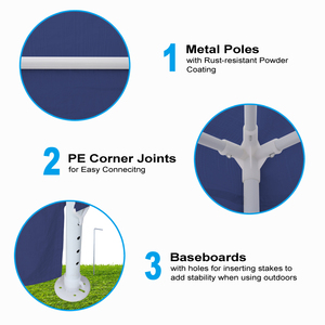 10'x10 'bên lều ngoài trời nhiệm vụ nặng nề gazebo đám cưới tán + 4 bức tường có thể tháo rời, màu xanh - Product Image 4