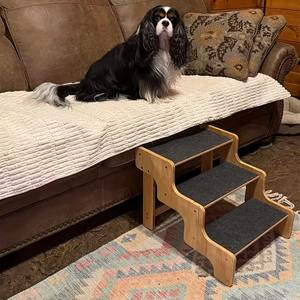 Escaleras para Perros de Tres Niveles Personalizadas, Escalera Antideslizante, Rampa para Perros y Gatos para Acceder a Camas y Sofás, Escaleras de Madera para Perros - Product Image 2