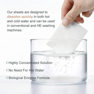 Feuilles de linge solubles dans l'eau avec marque personnalisée, papier détergent concentré écologique, commande minimale faible - Product Image 5