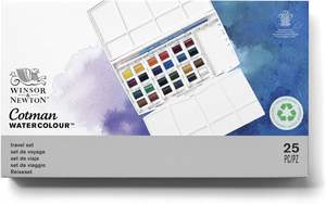 Winsor & Newton Set di 24 Mezze Pastiglie di Acquerello WINSOR Cotman in Formato Tascabile - Product Image 2