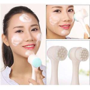 <span class=keywords><strong>Brosse</strong></span> <span class=keywords><strong>nettoyante</strong></span> faciale manuelle double face avec poils doux et têtes en <span class=keywords><strong>silicone</strong></span>, idéale pour les soins nettoyants du <span class=keywords><strong>visage</strong></span> à domicile - Product Image 4