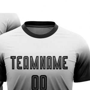 Camiseta de Fútbol con Degradado Blanco y Negro, Manga Corta, Transpirable, Absorbe la Humedad, Ropa Deportiva Ligera para Entrenamiento y Partidos - Product Image 6