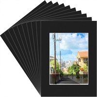 S&L Lot de 15 passe-partouts rectangulaires noirs 11x14 à bords biseautés pour impressions et œuvres d'art