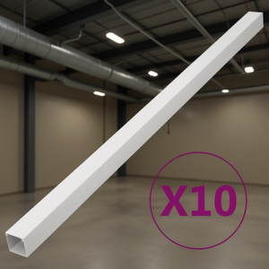 Canalina per cavi in PVC 2,4 x 1,6 pollici, 10 metri, bianca, per canaline portacavi - Product Image 2