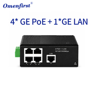 Switch PoE Industriel Gigabit 5 Ports Montage sur Rail DIN DC 12V-54V Booster IP40 Boîtier Métallique pour Automatisation Industrielle Usine