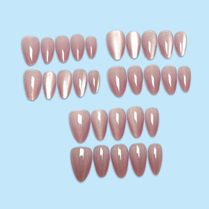 Venta al por mayor Prensa en las uñas Uñas medianas con pegamento Uñas artificiales Almendra Uñas postizas reutilizables - Product Image 6