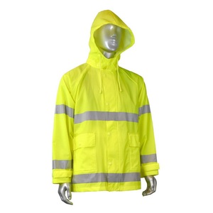 Veste de pluie haute visibilité ANSI Classe 3, imperméable, Oxford, réfléchissante, pour hommes, travaux de construction - Product Image 1