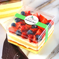 Boîte de rangement en plastique transparente pour gâteaux carrés, emballage pour desserts, boîte de fête de mariage, anniversaire, jetable, recyclable, durable