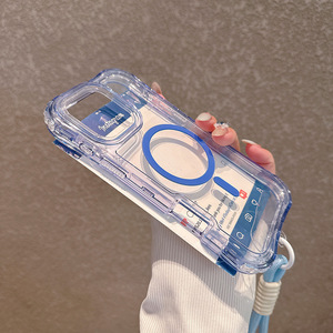 Coque de téléphone magnétique transparente avec cordon pour iPhone 17 Pro Max, Housse antichoc multifonctionnelle pour IP 12 13 14 15 16 17 - Product Image 5