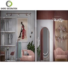 Diseño de Interiores de Boutique de Ropa, Muebles Personalizados para Tienda de Mujeres con Exhibidores de Ropa de Madera, Vitrina para Tienda de Ropa - Product Image 5