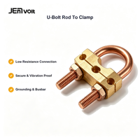 Pince de terre en laiton de type U pour fixer la tige de terre au câble, pour la mise à la terre des systèmes électriques et la protection contre la foudre JEMA
