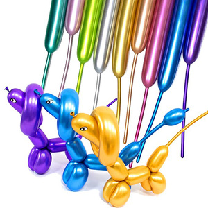 Metallic 260 Long Balloons for Balloon Animals Chrome Twist Balloons Skinny Thin Kits With Pump for Twisting Animals