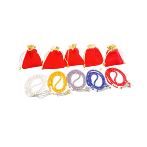 99 Perle di Preghiera Musulmane in Cristallo, Rosario Islamico con Sacchetto in Velluto Rosso, Perle Conteggio Religiose per Ramadan Eid <span class=keywords><strong>Mubarak</strong></span> - Product Image 2