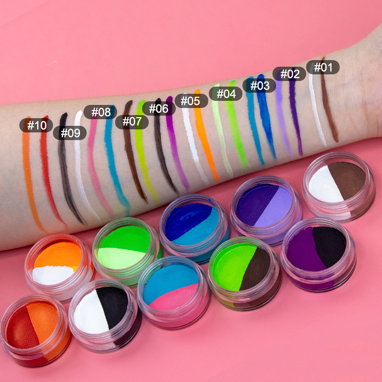 Customized Logo OEM Split Neon Colors Wet Eyeliner Christmas Water Activated Makeup Matte Eye Liner Palette