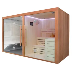 MEXDA Luxury Bathroom Indoor Red Cedar 8 Person 2 in 1 Steam Sauna Room Dry Sauna Wet Steam WS-1816