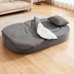 <b>Modern</b> Folding <b>Sofa</b> <b>Bed</b> Convertible Futon Sleeper <b>Bed</b> 2-in-1 Foldable Floor Mattress 2 Pillows Breathable Living Room - Product Image 5