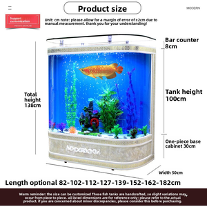 Grand <span class=keywords><strong>aquarium</strong></span> rectangulaire moderne en verre personnalisé pour la vie Présentoir écologique pour poissons marins à usage domestique en intérieur - Product Image 4