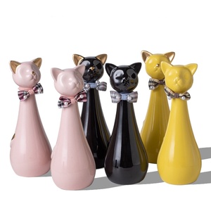 Urna para Animais de Estimação em Cerâmica Brilhante em Formato de Gato com Laço Xadrez, Recipiente Memorial Selado e à Prova de Umidade para Cinzas de Gatinhos - Product Image 6
