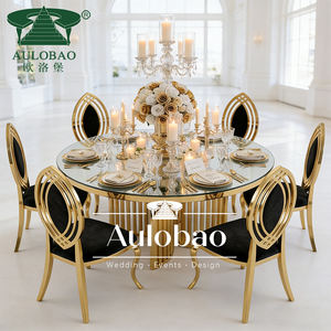 Juego de Mesa de Comedor Moderno con Cubierta de Vidrio Regular, Acero Inoxidable, 8 Sillas Metálicas, Mesa para Bodas - Product Image 6