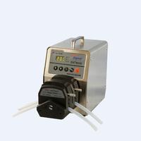 Pompa Peristaltik Stainless Steel Saluran Ganda Motor Stepper 0.008-825ml/menit 2 Kepala Pompa Transfer Pengukuran Cairan Laboratorium