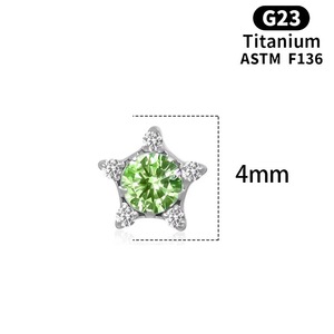 <span class=keywords><strong>Orecchini</strong></span> a stella in zircone in lega di titanio F136 da donna, design scintillante, squisito piercing per l'orecchio, per cartilagine e osso auricolare - Product Image 5