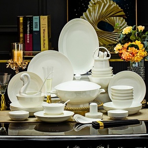 Service de table en porcelaine blanche de Jingdezhen, assiettes, bols, vaisselle pour la maison, bols spéciaux pour restaurant, cadeau - Product Image 2
