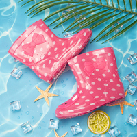 Vente en gros de chaussures de pluie personnalisées pour enfants pour garçons et filles bottes imperméables avec nœud papillon petits animaux mignons bottes de gomme pour enfants