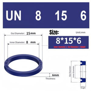 Uhs/UNS 8*15*6 U loại y Polyurethane dầu con dấu chống bụi gạt nước bụi vòng cho thủy lực Rod trục piston xi lanh bụi con dấu - Product Image 6