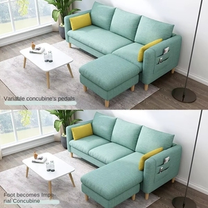 Canapé modulaire futuriste européen moderne 4 <span class=keywords><strong>places</strong></span> en tissu avec <span class=keywords><strong>lit</strong></span> <span class=keywords><strong>superposé</strong></span> intégré pour salon et <span class=keywords><strong>bureau</strong></span> - Product Image 3