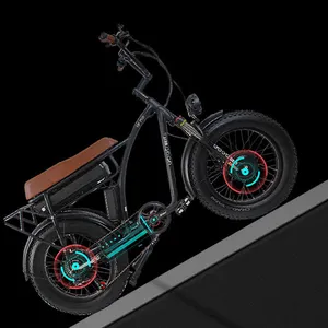 Go лучший GF750 Электрический велосипед Ретро Винтаж 20 дюймов долгом сидении, фара для электровелосипеда в 48V 1000W двойной ручной Электрический миксер для теста городской велосипед