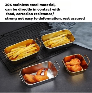 Korea Style Tableware Designer Dinnerware Gold Silver Stainless Steel <strong>Dessert</strong> Snack <strong>Tray</strong> - Product Image 5