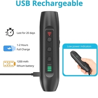 3-in-1 Schock-Vibrations-Antibell-Gerät Hundetraining Geräuschabwehr USB-Aufladbar LED Ultraschall-Piepser Hundeabwehrgerät