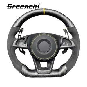 <span class=keywords><strong>Volante</strong></span> de Fibra de Carbono para <span class=keywords><strong>Mercedes</strong></span> Benz W204 W205 E300, <span class=keywords><strong>Volante</strong></span> de Carreras con Base Plana, Mejora de Rendimiento - Product Image 4