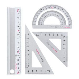 Chen & Guang Aluminum Alloy Ruler <b>Set</b> 15Cm Protractor <b>Set</b> <b>Square</b> Student Geometry Tools N0459 - Product Image 3