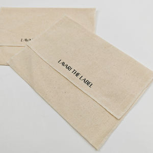 Sac d'emballage en mousseline de coton naturel recyclé avec logo personnalisé, sac anti-poussière de luxe en toile biodégradable pour sac à main et chaussures - Product Image 2
