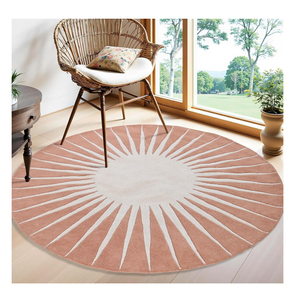 Ensemble de tapis en laine touffeté à la main de conception moderne 10mm Fluffy Viscose Rectangulaire & Abstrait Motif Jacquard Tressé Techniques - Product Image 1