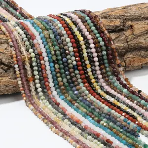 Cuentas de Piedra Natural de Apatita, Ópalo y Citrino Facetadas 2/3/4/MM en Tiras para Accesorios de Collar y Fabricación de Joyería - Product Image 4